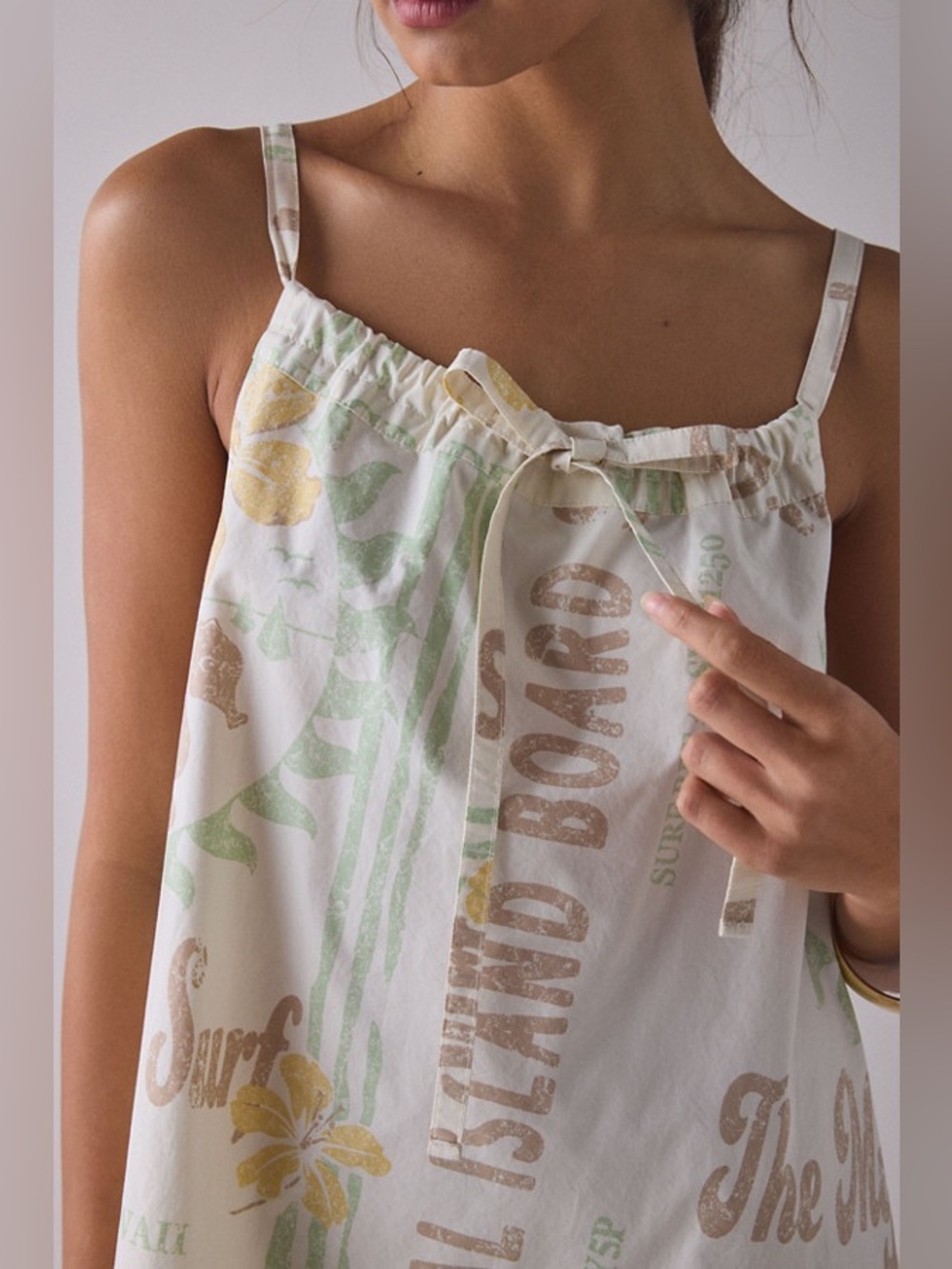 UO BDG Eva Tie Front Trapeze Mini Dress - Picture 3 of 4